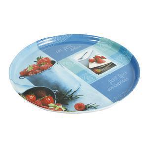 Plateau fraise - Mélamine - Diamètre 32 cm - Multicolore
