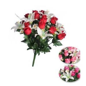Bouquet de Boutons de Roses et Lys - H 42 cm