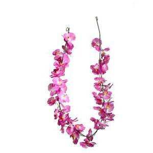 Guirlande d'orchidées - Plastique et polyester - 150 cm - Rose