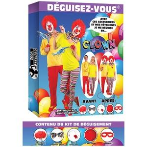 Kit de déguisement clown 5 pièces - Taille unique - Multicolore