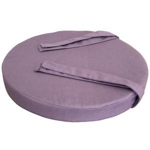Galette de chaise collection Panama 100 % coton - Diam. 40 x 5 cm - Violet prune