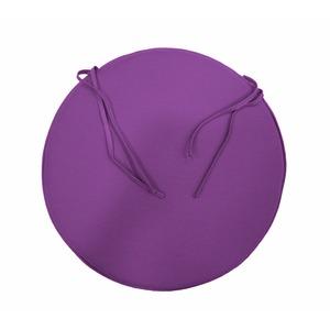 Galette de chaise collection Panama 100 % coton - Diam. 40 x 5 cm - Violet