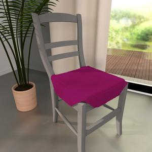 Dessus de chaise à rabats Panama - 36 x 36 x 3,5 cm - 100% coton - Violet améthyste