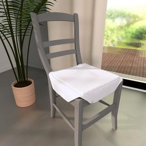 Dessus de chaise à rabats Panama - 36 x 36 x 3,5 cm - 100% coton - Blanc