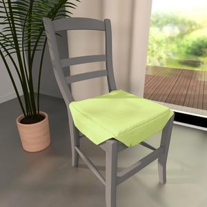 Dessus de chaise à rabats Panama - 36 x 36 x 3,5 cm - 100% coton - Vert amande