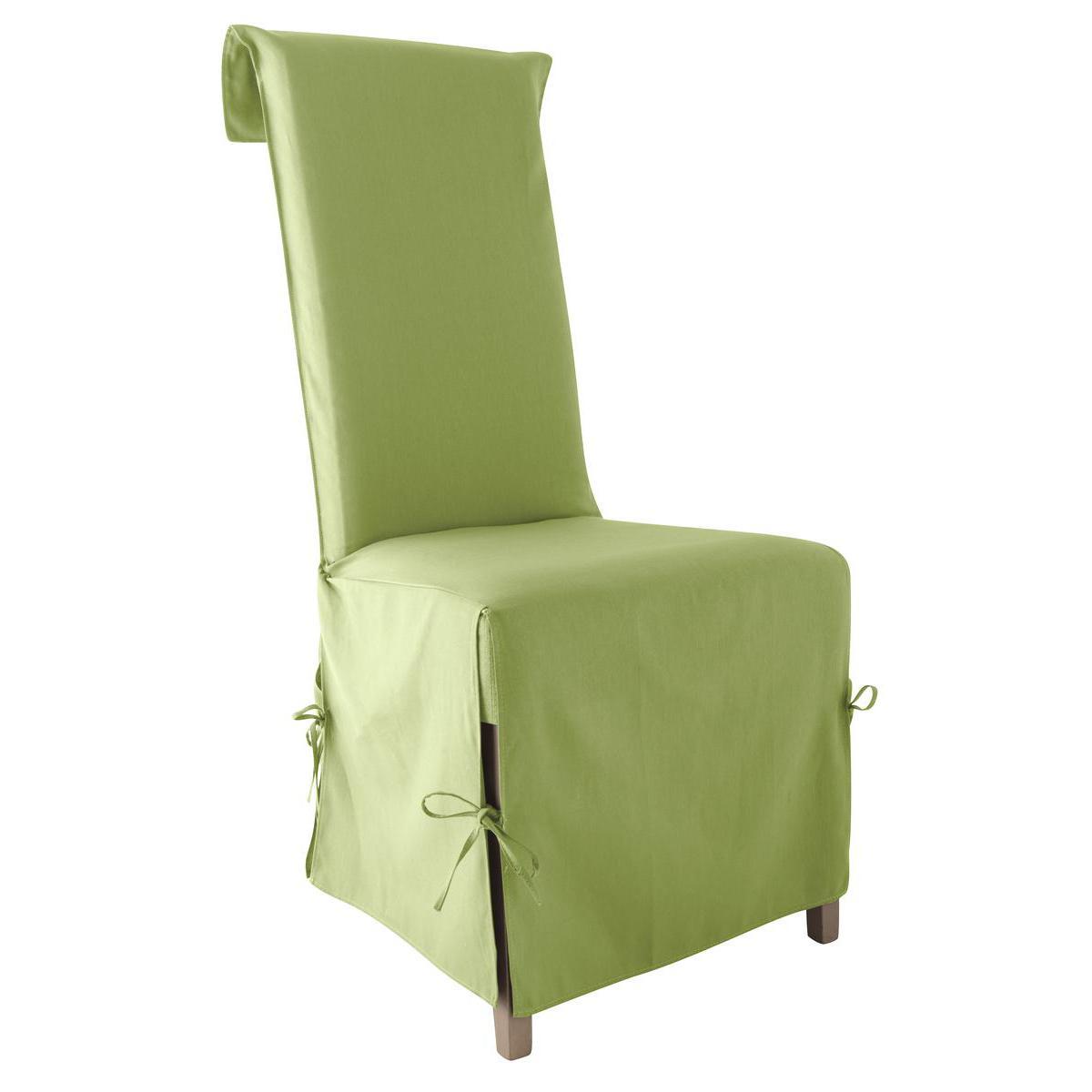 Housse de chaise Panama - 40 x 40 x 72 cm - 100% coton - Vert amande