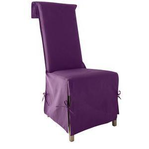 Housse de chaise Panama - 40 x 40 x 72 cm - 100% coton - Violet améthyste