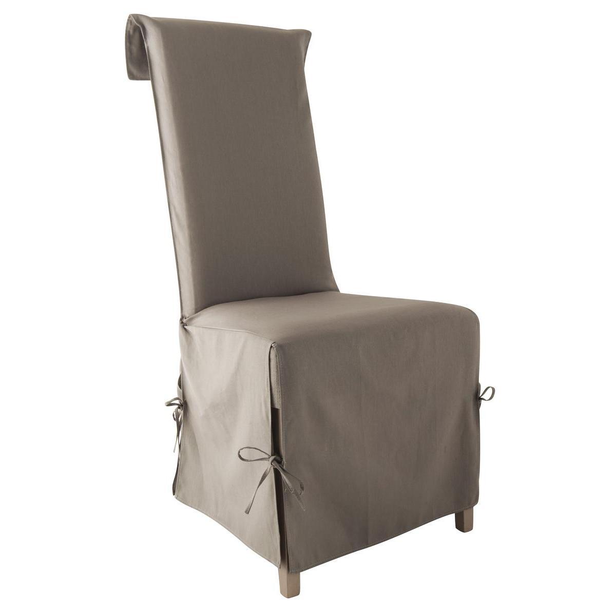 Housse chaise en coton 40x40x72cm beige