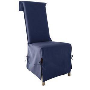 Housse de chaise Panama - 40 x 40 x 72 cm - 100% coton - Bleu foncé
