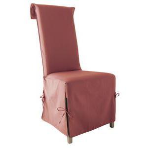 Housse de chaise panama - 40 x 40 x 72 cm - 100% coton - Orange corail