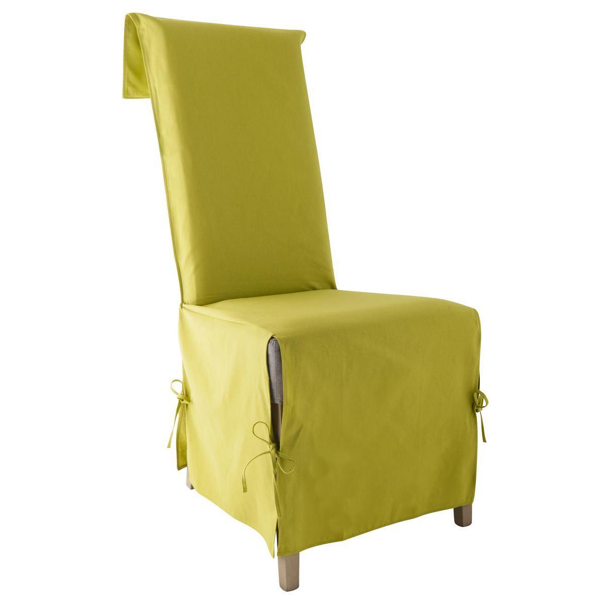 Housse de chaise Panama - 40 x 40 x 72 cm - 100% coton - Vert fenTRUEl