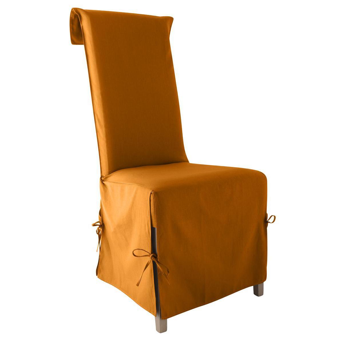 Housse de chaise panama - 40 x 40 x 72 cm - 100% coton - Orange