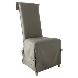 Housse de chaise en coton 40x40x72cm marron taupe