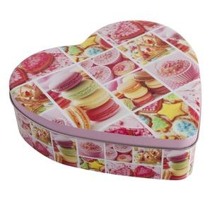 Boîte à biscuits colorée forme cœur collection Cupcake - 23,5 x 6,5 cm - Multicolore
