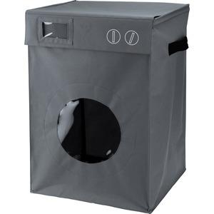 Panier à linge forme machine à laver - Polyester - 43 x 40 x 62 cm - Gris