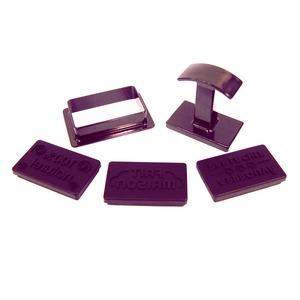 Tampons rectangulaires pour pâtisserie 3 pièces en silicone - 9,5 x 6,5 cm? - Violet