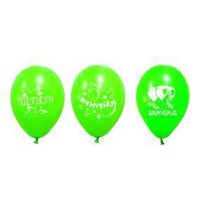 8 ballons imprimés Bienvenue - Latex - ø 28 cm - Vert menthe