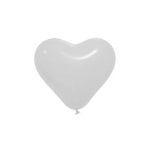 12 ballons opaques en forme de cœur - Latex - ø 28 cm - Blanc