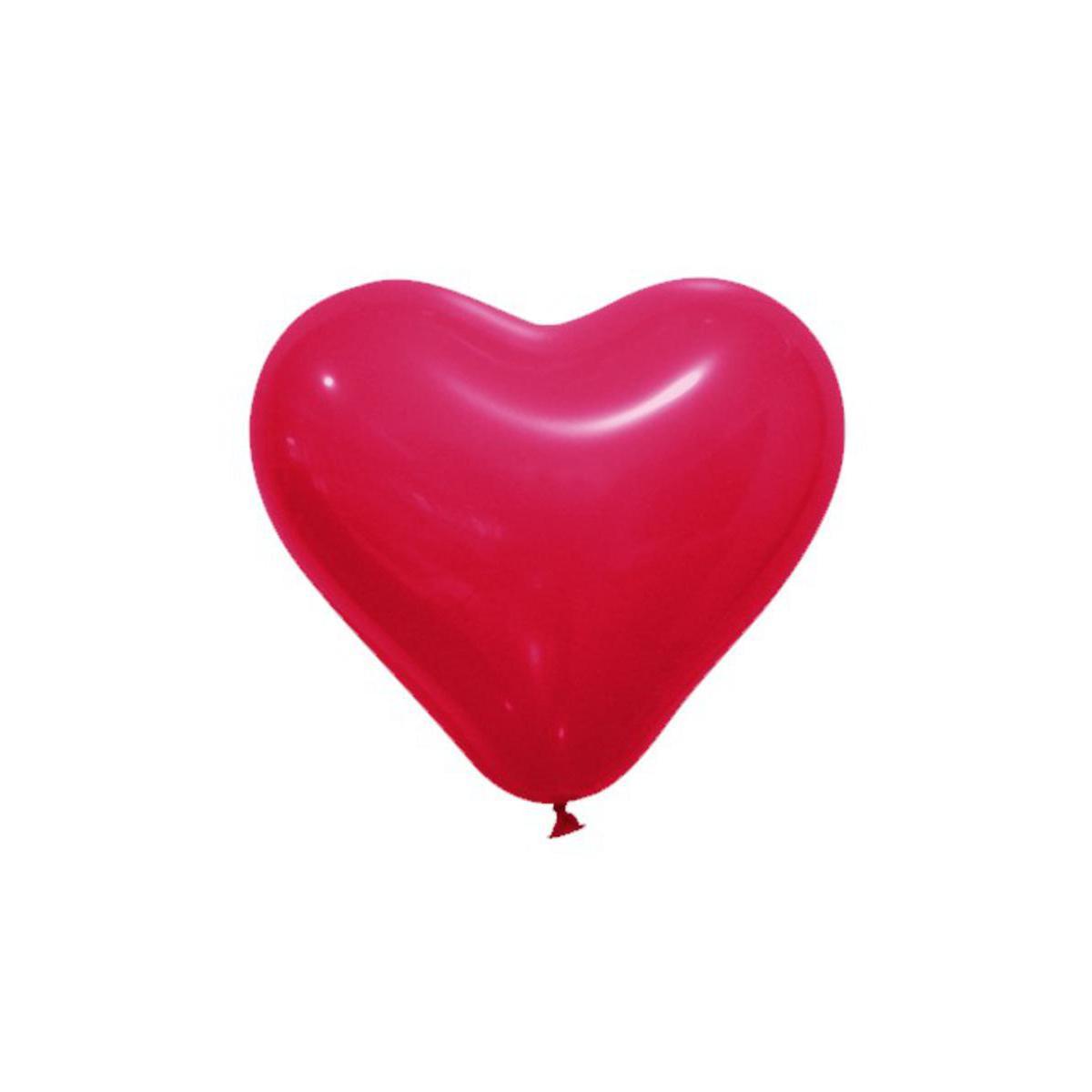 12 ballons opaques en forme de cœur - Latex - ø 28 cm - Rouge