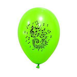 8 ballons imprimés notes de musique - Latex - ø 28 cm - Vert menthe