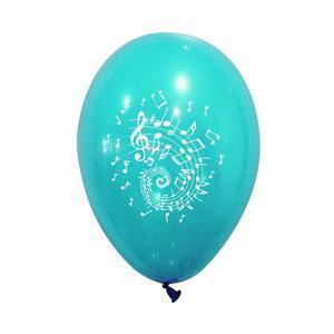 8 ballons imprimés notes de musique - Latex - ø 28 cm - Turquoise