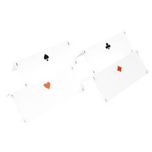 Lot de 6 marques places Cartes de jeux - Papier - 9,5 x 8 cm - Blanc