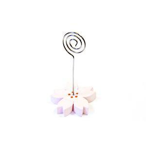 Marque place en forme de fleur de lotus - Résine - Diamètre 6,5 x 11,5 cm - Rose