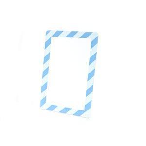 Ardoise porte menu thème gourmand - Ardoise et bois - 18 x 12 cm - Bleu