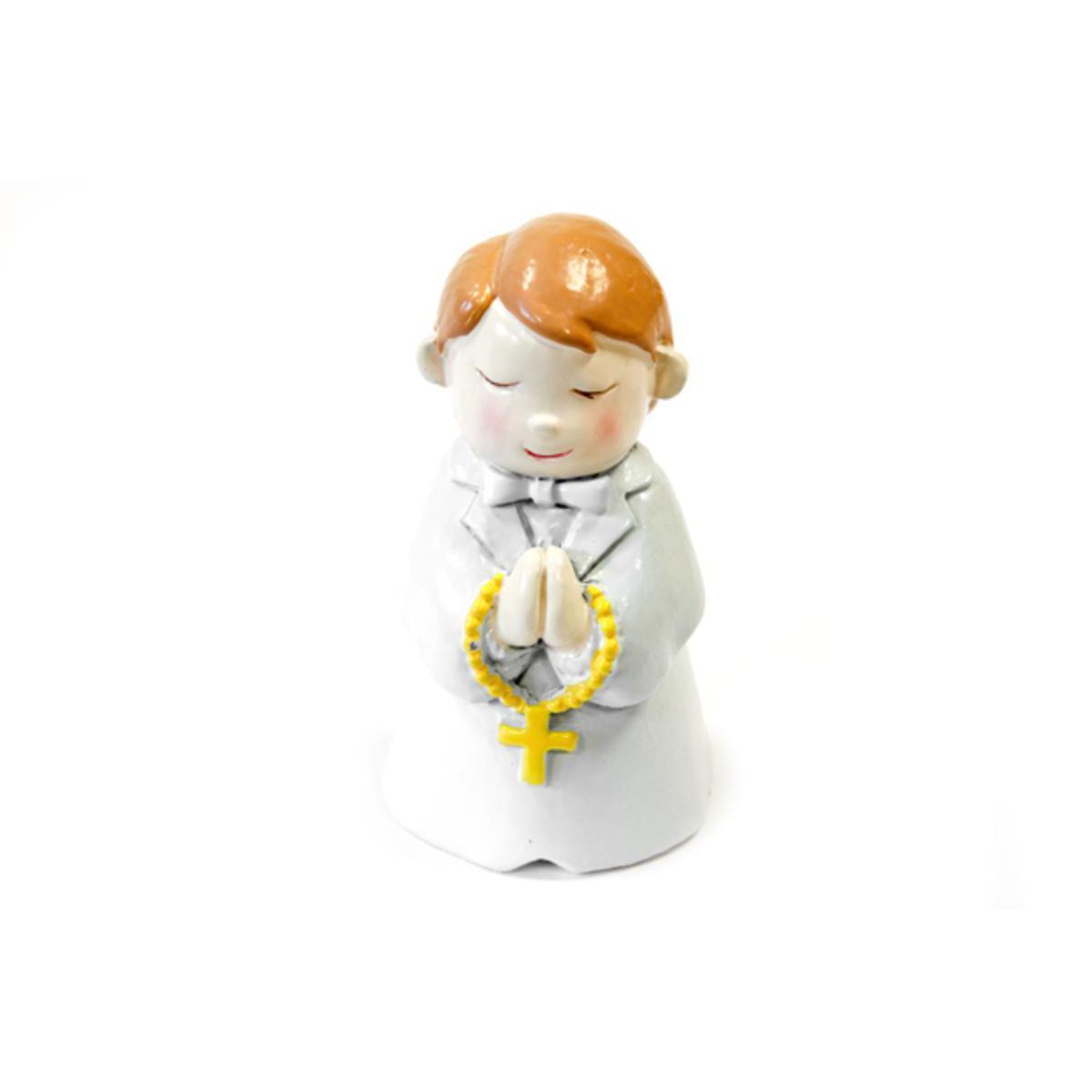 Figurine communiant - Résine - 4 x 3,8 x 6,5 cm - Blanc