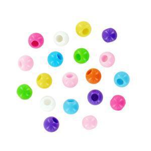 Perles acryliques 8 couleurs 40 grs - 6 mm - Blanc
