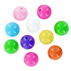 Perles acryliques 8 couleurs 60 grs - 13 mm - Multicolore