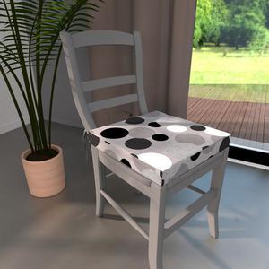 Dessus de chaise Sphera en coton et polyester - 40 x 40 x 5 cm - Gris