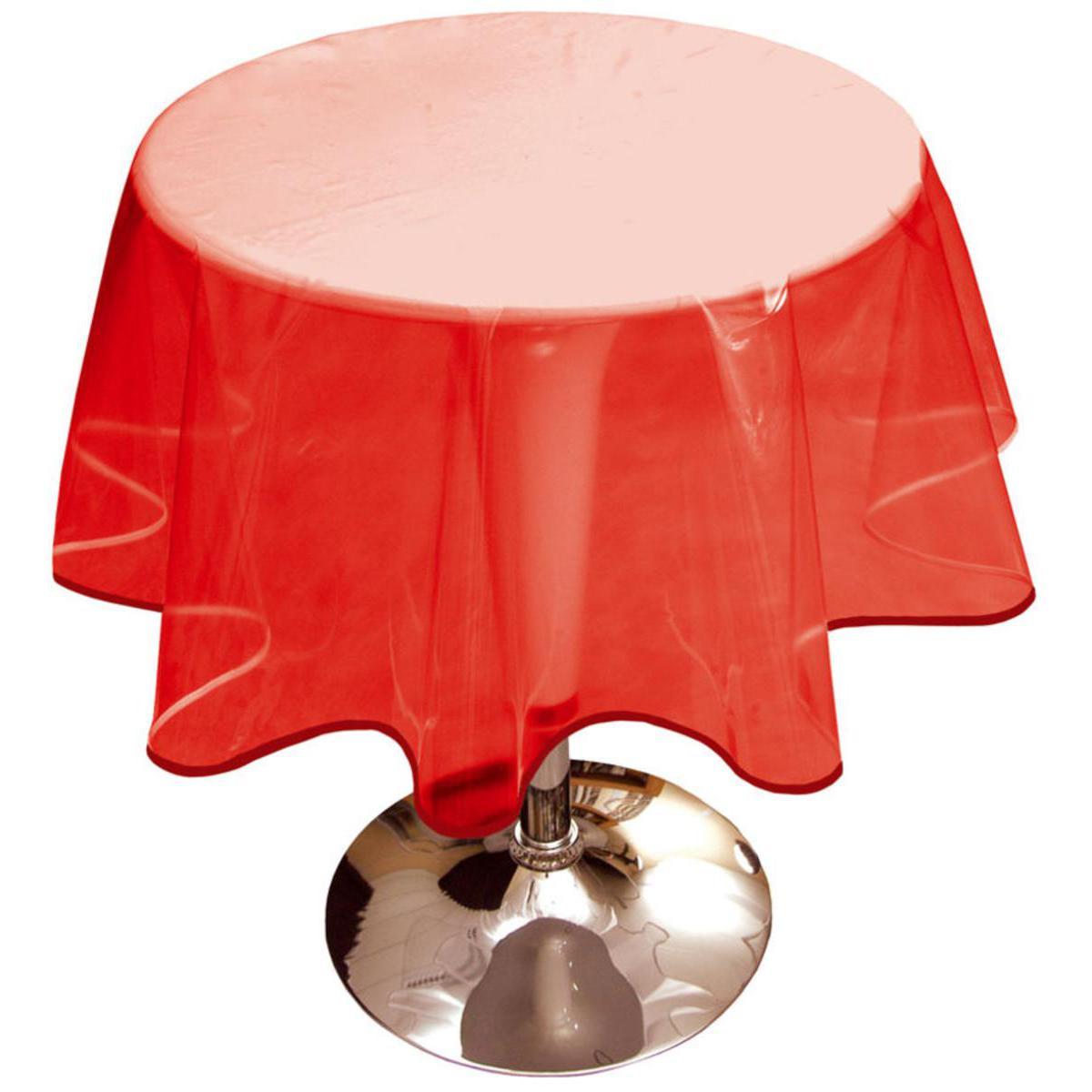 Nappe ronde - PVC - Diamètre 180 cm - Rouge