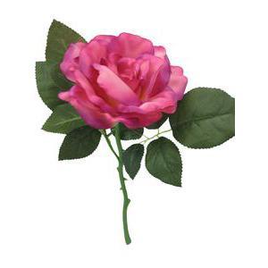 Tige de rose et pivoine - Plastique, Polyester - H 28 cm - Rose
