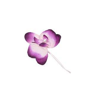 Lot de 4 orchidées sur tige - Polyester - 8 cm - Violet