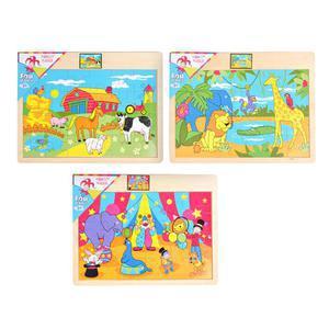 Puzzle 24 pièces en contreplaqué - 30 x 22,5 cm - Multicolore
