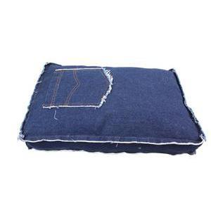 Coussin jeans - Tissu - 60 x 40 cm - Bleu