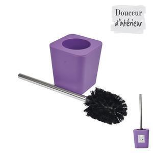 Brosse WC - Plastique et inox - Ø 9,5 x H 38 cm - Violet prune