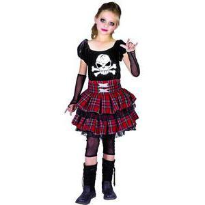 Costume enfant punk pour fille en polyester - S - Multicolore