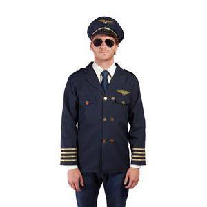 Costume adulte pilote de l'air en polyester - Taille unique - Bleu