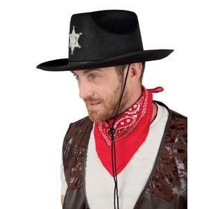 Chapeau de shérif pour adulte en feutre - 38 x 33 x H 14 cm - Noir