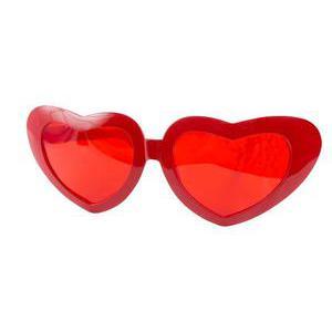 Lunettes géantes cœurs en plastique - 23 x 8 cm - Rouge