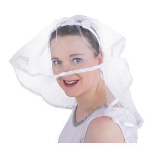 Serre-tête halo voile de mariée en plastique - 65 x 43 cm - Blanc