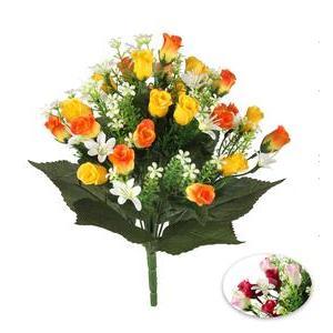 Bouquet de Minis Boutons de Roses et Gypso - H 34 cm