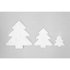 Décoration table sapin - tailles assorties (x 6) - 7/5/3 x 0.1 x 6.5/4.5/2.8 cm - Blanc