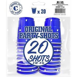 20 verres à shooters 4 cl - Plastique - Bleu - 150 g