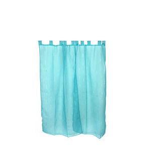 Paire de vitrages organza - 60 x 160 cm - 100 % Polyester - Bleu