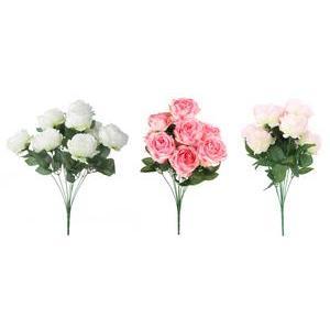 Bouquet de 9 roses - H 44 cm - Différents coloris