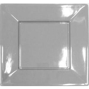 Assiette plastique carrée acier 23 x 23 cm x 8 pièces