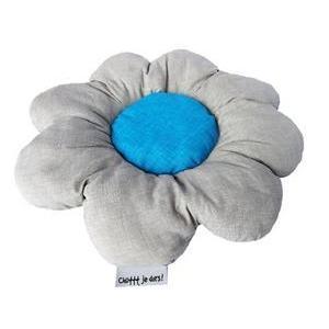 Coussin pour chien - Polyester et coton - Ø70 x 8 cm - Bleu et beige